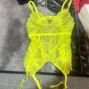 Size small corset looking lingerie neon yellow never worn by escante